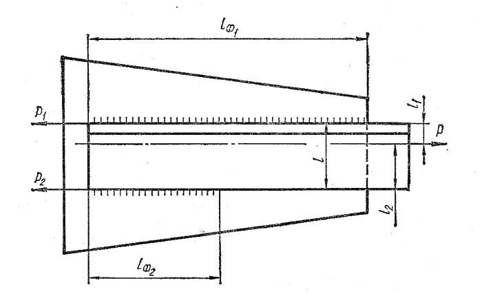 Схема несимметричного расположения швов относительно линии действия силы